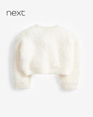 NEXT OFF WHITE FLUFFY SHRUG CARDIGAN