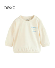 NEXT OFF WHITE LONG SLEEVE COTTON T-SHIRT