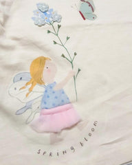 NEXT OFF WHITE SPRING BLOOM FRILL LONG SLEEVE T-SHIRT