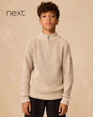 NEXT OFF WHITE UTILITY ZIP NEXT KNITTED JUMPER