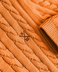 NEXT ORANGE CABLE KNIT CREW NECK JUMPER