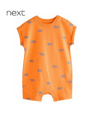 NEXT ORANGE PRINTED JERSEY ROMPER