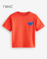 NEXT ORANGE PRINTED SHORT SLEEVE T-SHIRT