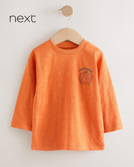 NEXT ORANGE PUMPKIN LONG SLEEVE RELAX FIT T-SHIRT
