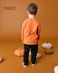 NEXT ORANGE PUMPKIN LONG SLEEVE RELAX FIT T-SHIRT