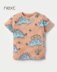 NEXT PASTEL ORANGE STEGOSAURUS T-SHIRT