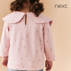 NEXT PINK BOW COLLAR LONG SLEEVE TOP