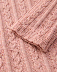NEXT PINK CABLE KNIT HIGH NECK JUMPER