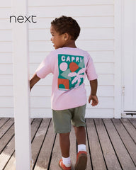 NEXT PINK COTTON BACK PRINT SHORT SLEEVE T-SHIRT
