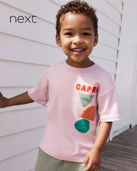 NEXT PINK COTTON BACK PRINT SHORT SLEEVE T-SHIRT
