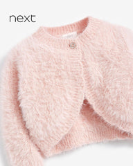 NEXT PINK FLUFFY SHRUG CARDIGAN
