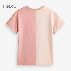 NEXT PINK SPLICED OVERSIZED T-SHIRT