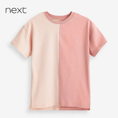 NEXT PINK SPLICED OVERSIZED T-SHIRT