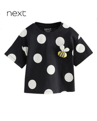 NEXT POLKA DOT BEE APPLIQUE T-SHIRT
