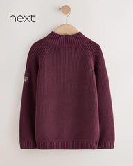 NEXT PURPLE UTILITY ZIP NEXT KNITTED JUMPER