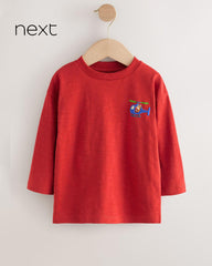 NEXT RED ANIMAL ON TRANSPORT LONG SLEEVE T-SHIRT