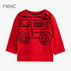 NEXT RED LONG SLEEVE FIRE ENGINE T-SHIRT