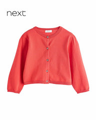 NEXT RED PLEATED SLEEVE COTTON CARDIGAN