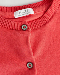 NEXT RED PLEATED SLEEVE COTTON CARDIGAN