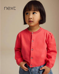 NEXT RED PLEATED SLEEVE COTTON CARDIGAN