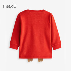 NEXT RED REINDEER COSY CHRISTMAS T-SHIRT