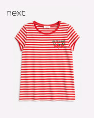 NEXT RED STRIPED SWEET STRAWBERRY TOP
