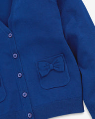 NEXT ROYAL BLUE V-NECK BUTTON UP CARDIGAN WITH BOW POCKETS