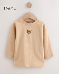 NEXT TAN BROWN BEAR LONG SLEEVE T-SHIRT