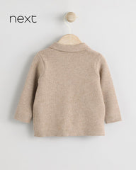 NEXT TAN BROWN ZIP FRONT KNITTED SWEATER