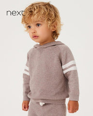 NEXT TAUPE BROWN KNITTED HOODIE