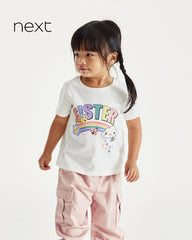 NEXT WHITE COTTON SHORT SLEEVE SISTER T-SHIRT