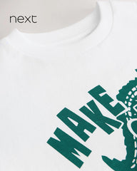 NEXT WHITE CROCODILE RELAXED FIT SHORT SLEEVE T-SHIRT