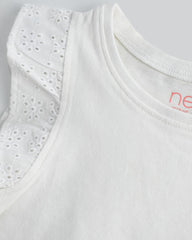 NEXT WHITE FRILLED SLEEVELESS TOP