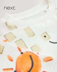 NEXT WHITE HAPPY FACE PRINTED T-SHIRT