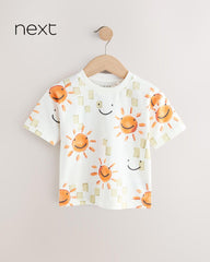 NEXT WHITE HAPPY FACE PRINTED T-SHIRT