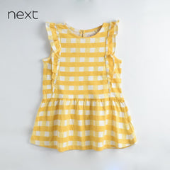 NEXT YELLOW GINGHAM SLEEVELESS TOP