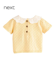 NEXT YELLOW KNITTED SHORTSLEEVE SHIRT