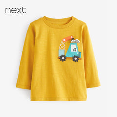 NEXT YELLOW LONG SLEEVE DIGGER T-SHIRT