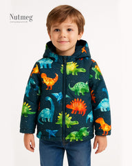 NUTMEG DINO PRINT BOYS WATERPROOF JACKET