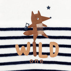 OBAIBI FOX STRIPED VELVET OVERALL ROMPER