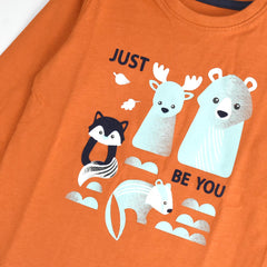 OBAIBI ORANGE JUST BE YOU PRINTED T-SHIRT