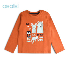 OBAIBI ORANGE JUST BE YOU PRINTED T-SHIRT