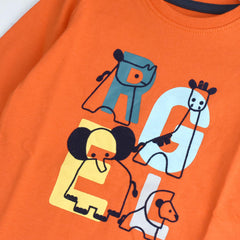 OBAIBI ORANGE PRINTED T-SHIRT