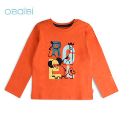 OBAIBI ORANGE PRINTED T-SHIRT