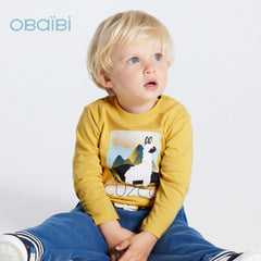 OBAIBI YELLOW CUZCO LLAMA T-SHIRT
