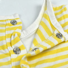 OBAIBI YELLOW STRIPED LOVE NATURE ROMPER