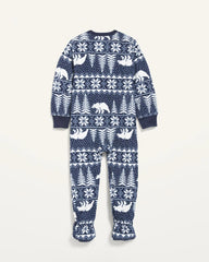 OLD NAVY FAIR ISLE MICRO FLEECE FOOTED ROMPER