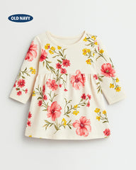 OLD NAVY FLORAL LONG SLEEVE TODDLER DRESS