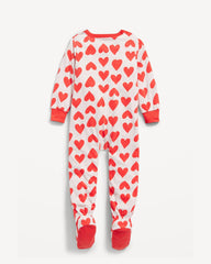OLD NAVY HEARTS PRINT MICRO FLEECE ROMPER
