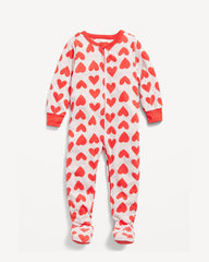OLD NAVY HEARTS PRINT MICRO FLEECE ROMPER